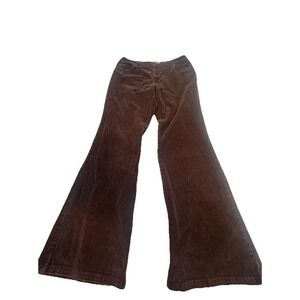 St. John's Bay Petite Stretch Corduroy Pants Women's 14 Brown Flare Leg Y2K Cott